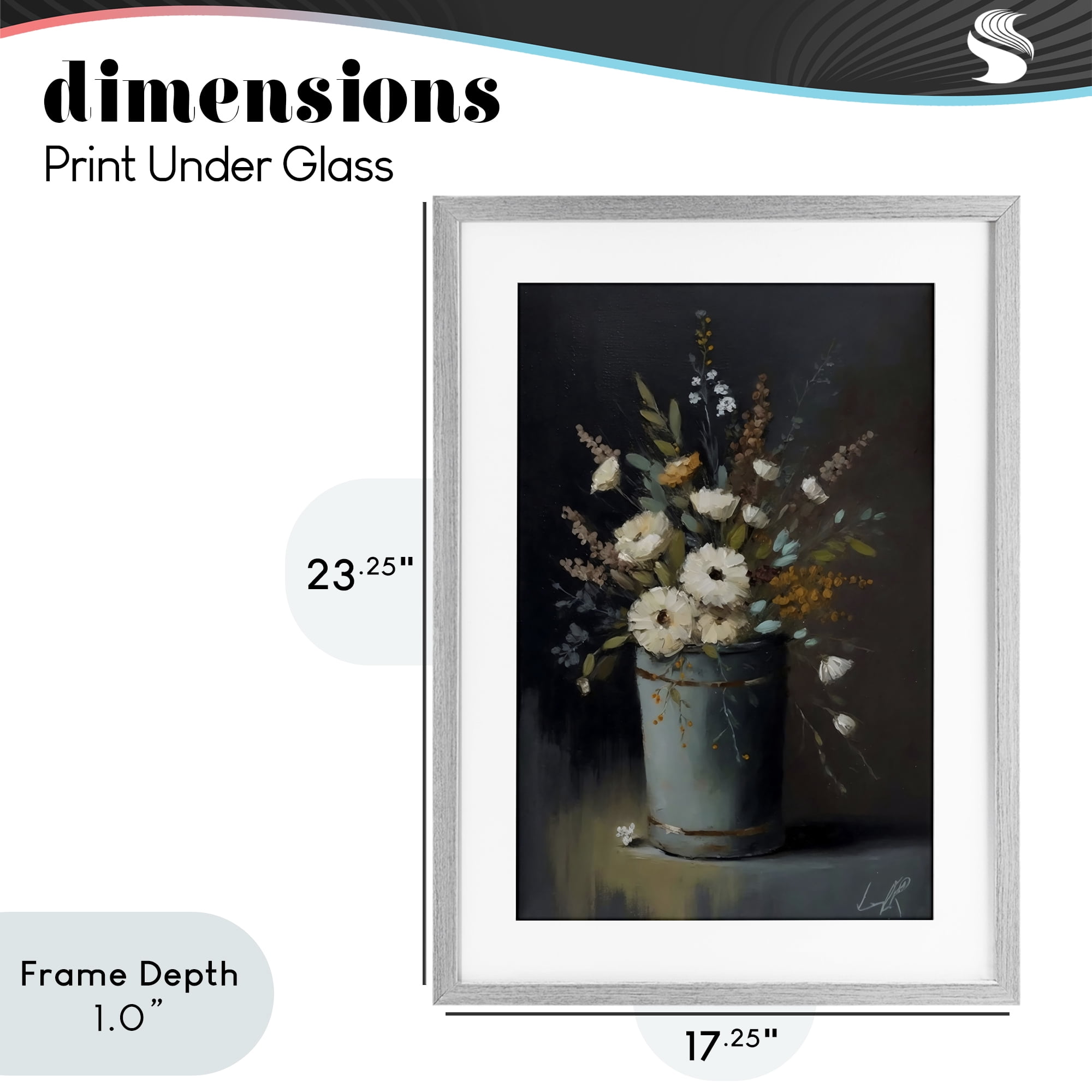 Stupell Industries Rustic Floral Bouquet Bucket Gray Framed Print Under Glass, design by Creative Studio