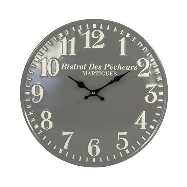 Zentique ZEN-57152A Round Grey Metal Clock