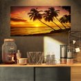 thumbnail image 1 of Barbados Island Evening Seashore - Modern Seascape Canvas Artwork, 1 of 3