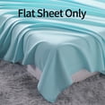 thumbnail image 3 of Lorviah 1800 Thread Count Soft Flat Sheet, Easy Care Breathable Cooling Top Sheet, Twin Extra Long Size, Aqua Blue, 3 of 5