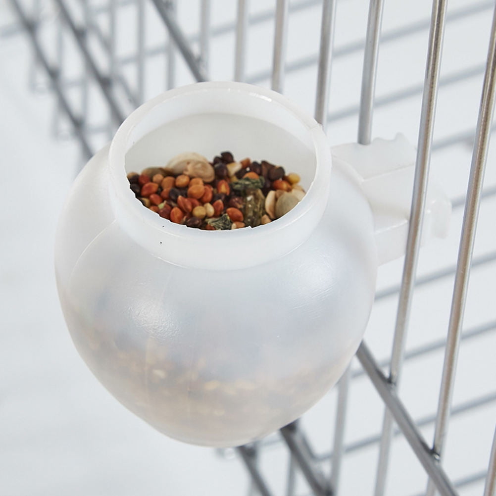 COMPUKAS 15Pcs Bird Feeding Container White Plastic Compact Space Saving Feeder
