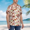 thumbnail image 3 of Susaid Cooking Bbq Print Short Sleeve Shirts Button Down Casual Shirts Summer Beach Aloha Button Down Short Sleeve for Men ,XX-Large, 3 of 7