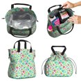 thumbnail image 2 of Pioneer Flower Floral Print Pattern Drawstring Lunch Bag Women - Drawstring Lunch Bag Insulated for Work Office - Stain-Resistant Large Lunchbags for Women with Multi-Pockets, 2 of 6