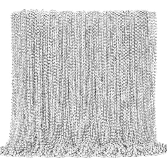 Mardi Gras Beads, Gold Bead Necklace Christmas Stuff, 16.4ft Mardi Gras Beads Necklace Costume Bulk, Festival Parade Throw Accessories for Christmas Mardi Gras Wedding Birthday Party Supplies