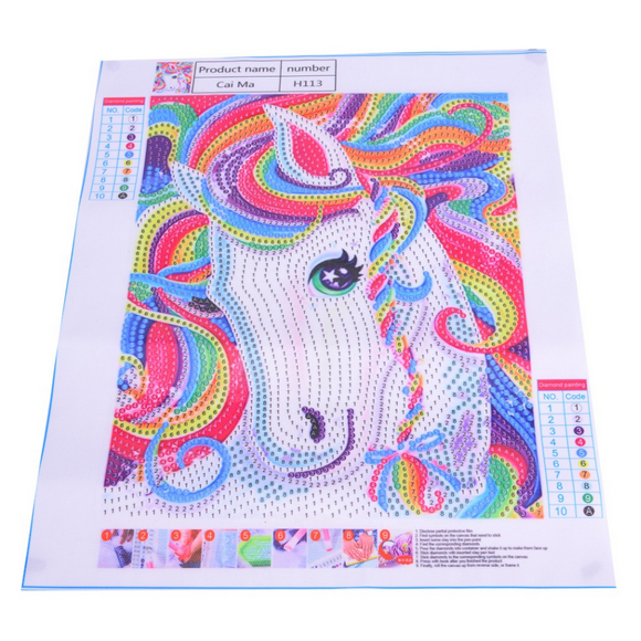 Fyydes DIY Painting Kit,Coloured Horse Painting Frameless Decorative DIY Painting 30x25cm,Painting
