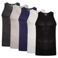 thumbnail image 1 of Keanu Mens Ribbed Cotton Blend Fitted Vest Top (Pack of 6), 1 of 4