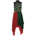 thumbnail image 4 of YiZYiF Women Print Sleeveless Liturgical Praise Dance Worship Tunic Chiffon Asymmetrical Dress Dark Green L, 4 of 7