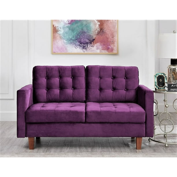 Brawith Velvet Loveseat, Purple