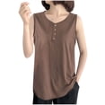 thumbnail image 3 of Rvasteizo Camisole Tops for Women Casual Solid Round Neck Pullover Sleeveless Thin Strap Light Summer Ladies Daily Tank Blouse, 3 of 5