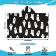 thumbnail image 2 of Black Halloween Ghosts Hooded Bath Towel，50"x30" for Ages 3 To 12 Kids, Quick Dry Lightweight Soft Microfiber Hood Beach Towel Cover Up for Kids, 2 of 7
