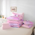 thumbnail image 6 of Manfei Cartoon Axolotl 7-Piece Twin Bedding,Animals Print Bedding Comforter Set,Pink Reversible, 6 of 7