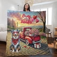 thumbnail image 2 of Be My Valentine's Australian Shepherd Truck Full of Love Flower Balloon Quilt Blanket Aussie Dog Lover Gifts Cozy Comforter Throw Blanket - 02029, 2 of 5