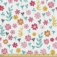 thumbnail image 1 of Floral Upholstery Fabric by the Yard, Wild Meadow Flowers and 3 Leaf Clovers in Continuous Scandinavian Style, Decorative Fabric for DIY and Home Accents, Multicolor by Ambesonne, 1 of 5