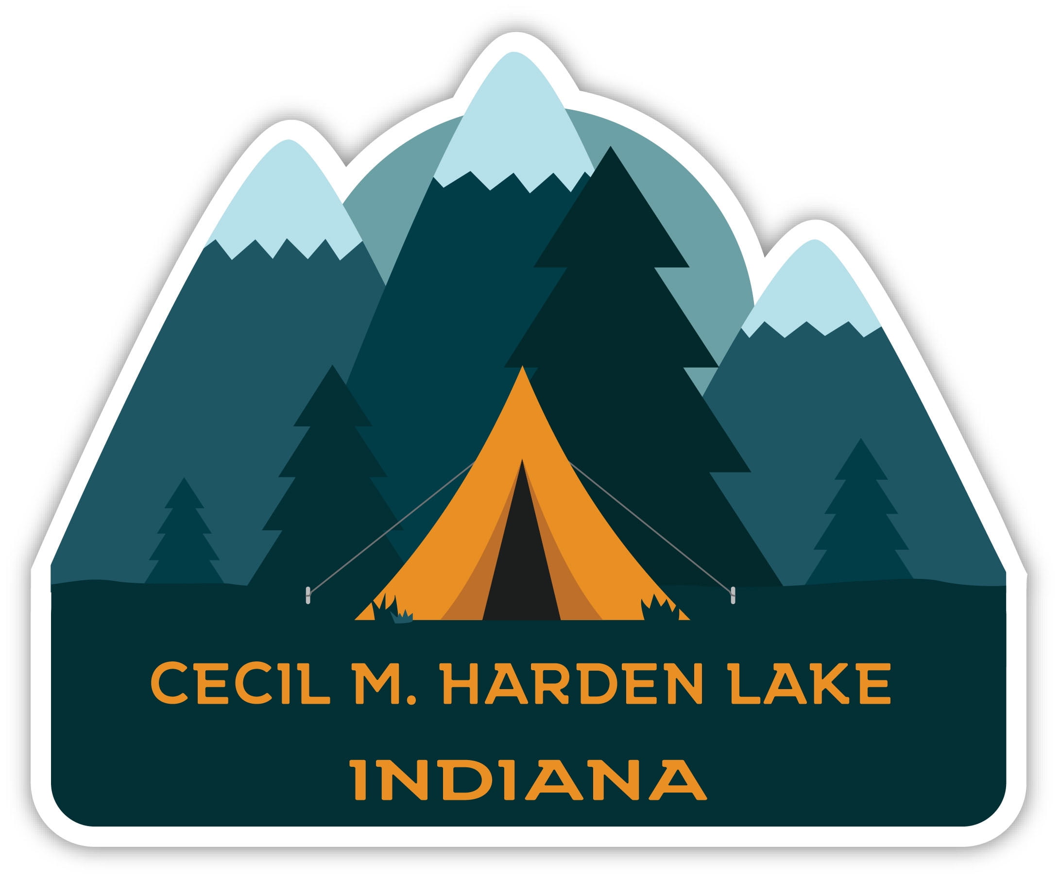 Cecil M Harden Lake Indiana Souvenir 4 Inch Vinyl Decal Sticker Camping Tent Design Walmart Com Walmart Com