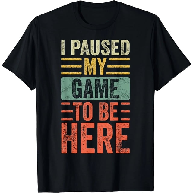 Me Pausé el Juego Para Estar Aquí, Playera Divertida de Videojuegos Retro Vintage para Mujer Negra Talla 4X-Large