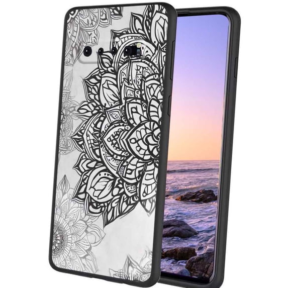 Compatible with Samsung Galaxy S10+ Plus Phone Case, Mandala-112 Case Men Women, Flexible Silicone Shockproof Case for Samsung Galaxy S10+ Plus