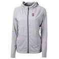 thumbnail image 2 of Women's Cutter & Buck Gray Southern Illinois Salukis Adapt Eco Knit Hybrid Recycled Full-Zip Hoodie, 2 of 3