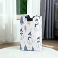 thumbnail image 6 of Yayeee Freestanding Laundry Hamper with Handle Collapsible Large Storage Basket for Clothes, Cartoon Snowmen, 6 of 7
