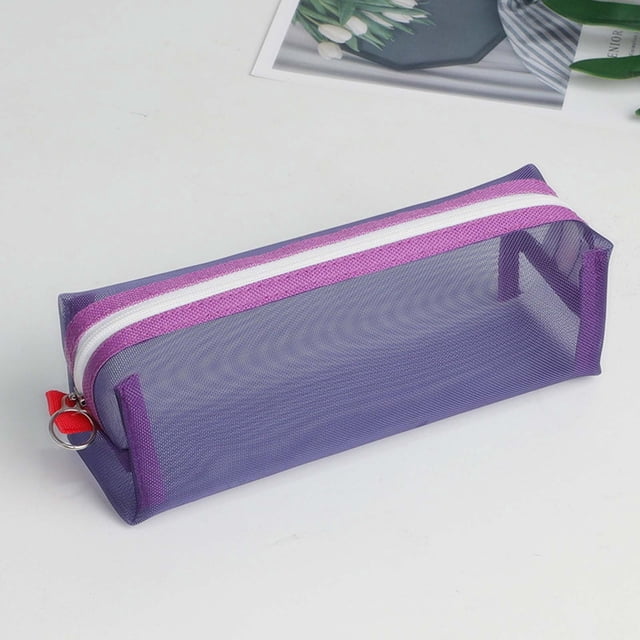Nylon Transparent Mesh Pencil Case Large-capacity Pen Bag Cute Storage Pencil Bag For Student School Supplies Stationery