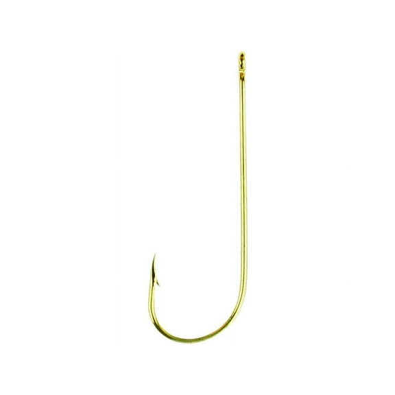 Eagle Claw Aberdeen 1X Light Wire Non-Offset Hook #4 Gold 10PK