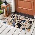 Abstract Motif Block Small Area Rugs 2x3 Vintage Minimalist Beige Blue ...