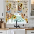 thumbnail image 6 of Sunflowers Dog Swag Valances for Windows, Kitchen Curtains 36 Inch Length 2 Panels Set, Spring Watercolor Floral Stars on Linen Short Curtains for Small Windows Rod Pocket Cafe Curtains 28"x36", 6 of 8