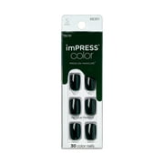 KISS imPRESS 'Emeralds' Color Press-On Nails, Green, Short Length, Square Shape, 33 Ct.