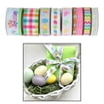 thumbnail image 4 of Juego de 8 cintas impresas de huevos a cuadros de conejo de camión de Pascua para envolver regalos, manualidades de San Valentín, decoración de boda D Macarena Cinta de Pascua, 4 of 8