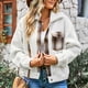 thumbnail image 1 of Prendas de abrigo de vellón de invierno, chaquetas peludas para mujer, abrigo de vellón de manga larga con solapa, chaquetas peludas para mujer, muy recomendable, 1 of 9