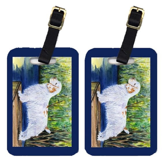 Pair of 2 Clumber Spaniel Luggage Tags