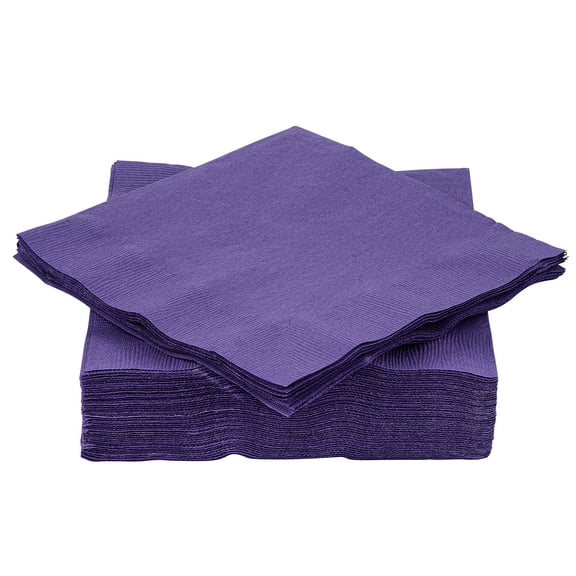 Cocktail Napkins Disposable, Purple Beverage Napkins Soft and Absorbent Paper Napkins for Dinner, Party, Wedding, Or Every Day Use, 7” x 7” 2 Ply Party Napkins, Pack of 40 - By Amcrate