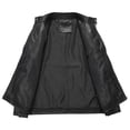 thumbnail image 6 of Miqool Mens Faux Leather Racer Jacket Stand Collar Zip Front Motorcycle Biker Coat Long Sleeve Outerwear with Chest and Side Pockets, 6 of 9