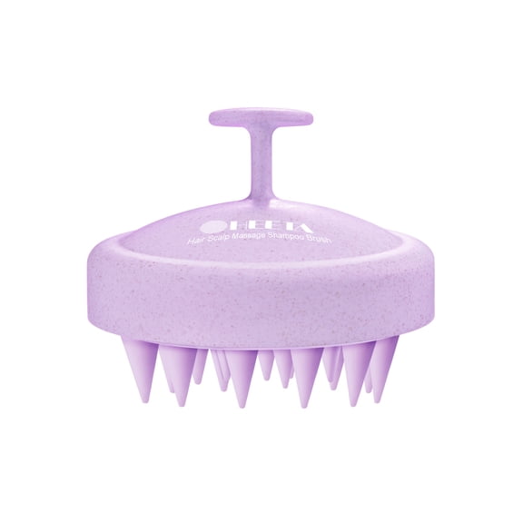HEETA Scalp Massager Hair Growth, Soft Silicone Scalp Scrubber Shampoo Brush for Exfoliation, Dandruff Removal, Wet & Dry Use, Wheat Straw Purple