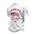 thumbnail image 3 of USA 250th Anniversary Merchandise Mens Short Sleeve Crewneck Patriotic Tee Plus Size Loose Fit Summer Commemorative White XXL, 3 of 3