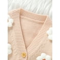 thumbnail image 3 of Bmnmsl Toddler Girl Cardigan Sweaters Long Sleeve V Neck Button Closure Flower Winter Warm Knit Sweater, 3 of 7
