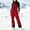 🔥 Red, variant on Women's Insulated Ski Overalls Windproof Waterproof Bib Snow Pants Adjustable Straps Fleece-Lined Thermal Romper with Pockets