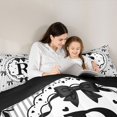 thumbnail image 4 of spefrowx Monogram R Bow Queen Comforter Set for Girls, Cartoon Stripe Love Heart Comforter Sets Queen, Black Reversible, 3-Piece, 1 Comforter and 2 Pillowcases, 4 of 6