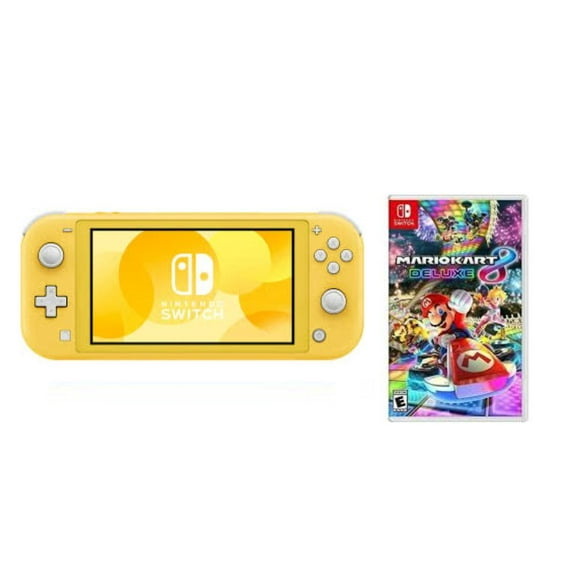 Restored Switch Lite Yellow Edition Bundle with Mario Kart 8 Deluxe (International Version) (Refurbished)