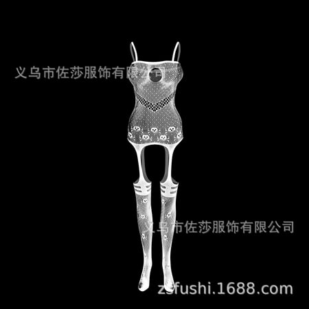 Generic Sexy Lingerie Uniform Jacquard Jumpsuit Lace-up Open Crotch Body Stocking Stockings New W329
