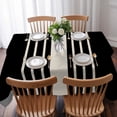thumbnail image 3 of Black Beige Striped Table Cloth Waterproof Tablecloths, Modern Farmhouse Retro Lines Tablecloth Dining Table Cover for Kitchen Party Tabletop Outdoor, Rectangle Tablecloth 52x70 Inch, 3 of 9