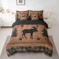 thumbnail image 2 of Feelyou Moose Elk Deer Bedding Comforter Set 7pcs, Pine Tree Botanical King Bedding Sets, 2 of 8