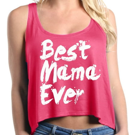Shop4Ever Women's Best Mama Ever Paint Font Boxy Tank (Best Paint For Motorcycle Tank)