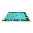 thumbnail image 2 of Ahgly Company Machine Washable Indoor Square Animal Turquoise Blue Traditional Area Rugs, 5' Square, 2 of 4