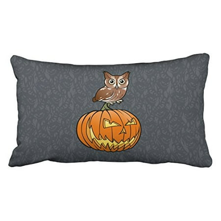 Pumpkin Stand WinHome Vintage Halloween Owl Stand On Pumpkin Paisley Print Pattern Polyester 20 x 30 Inch Rectangle Throw Pillow Covers With Hidden Zipper Home Sofa Cushion Decorative Pillowcases ()