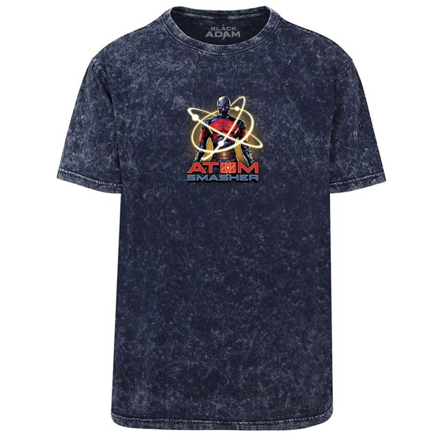 Black Adam Adult Atom Smasher Acid Wash T-Shirt
