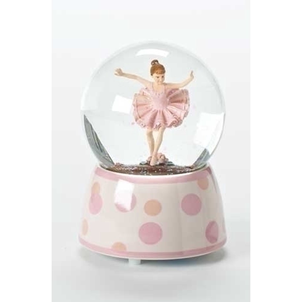 Ballerina Girl in Pink Tutu Musical Swan Lake Glitterdome Water Globe