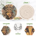 thumbnail image 4 of Woman Of Face 6 Pcs Drink Coasters with Holder Absorbent Coasters Woven Coasters for Drinks Table Desk Protection Home Decor, 4 of 7