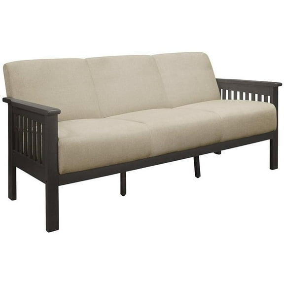 Lexicon Lewiston Fabric Upholstered Sofa in Light Brown and Antique Gray