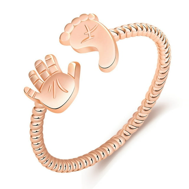 WIFKLSIIPG Dedicated to Mother You Will Make An Exquisite Mother and Kids and Foot Ring Small Foot Plain Ring Versatile Diamond Encrusted Kids Hand Foot and Footprint Accessor