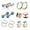 multicolor, variant on 12Pcs Stainless Steel Earrings Stud Screw Back Punk Piercing Hoop Gothic Unisex-black